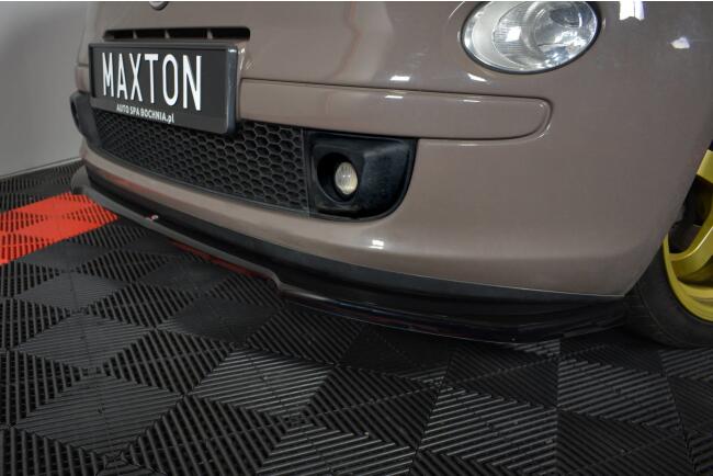 Maxton Design Frontlippe V.2 für Fiat 500 Hatchback vor Facelift Hochglanz schwarz