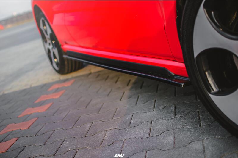 Maxton Design Seitenschweller (Paar) für VW Polo 5 GTI 6R vor Facelift Hochglanz schwarz