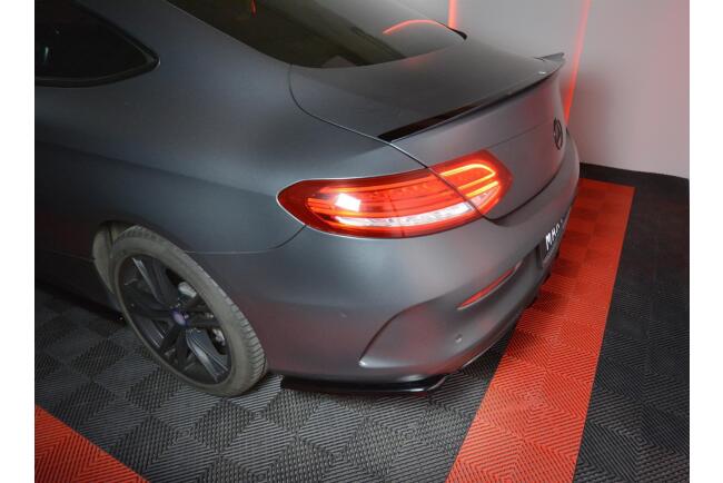 Maxton Design Diffusor Flaps für Mercedes C-Klasse W205 Coupe AMG-Line Hochglanz schwarz