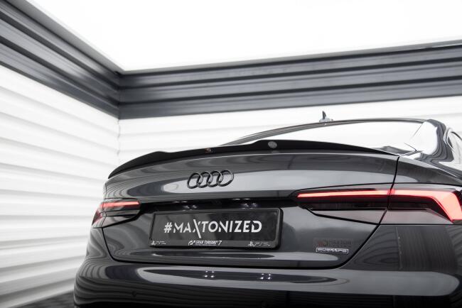 Maxton Design Heckspoiler Lippe für Audi A5 F5 S-Line Sportback Hochglanz schwarz