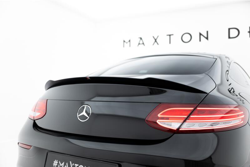 Maxton Design Heckspoiler Lippe für Mercedes C-Klasse C205 Coupe AMG-Line Hochglanz schwarz