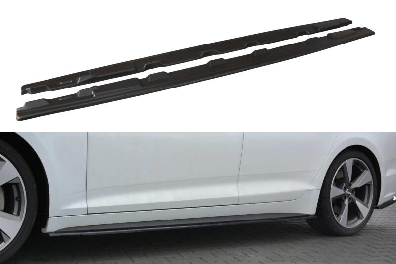 Maxton Design Seitenschweller (Paar) für Audi S5 / A5 S-Line F5 Sportback Hochglanz schwarz